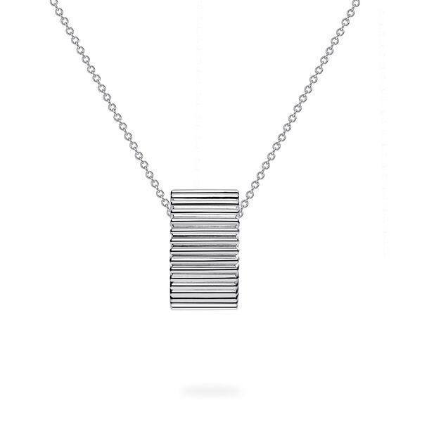 Silver Pleated Necklace